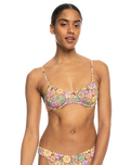 The Roxy Womens All About Sol Bralette Bikini Top in Rootbeer