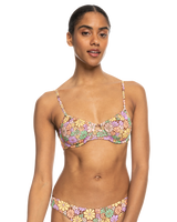 The Roxy Womens All About Sol Bralette Bikini Top in Rootbeer