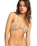 The Roxy Womens All About Sol Bandeau Bikini Top in Rootbeer