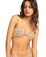 The Roxy Womens All About Sol Bandeau Bikini Top in Rootbeer