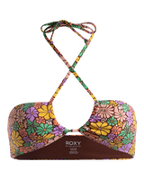 The Roxy Womens All About Sol Bandeau Bikini Top in Rootbeer