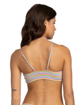 The Roxy Womens Wavy Stripe Bralette Bikini Top in Papaya