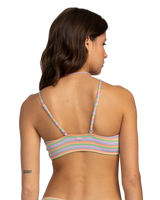 The Roxy Womens Wavy Stripe Bralette Bikini Top in Papaya