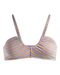 The Roxy Womens Wavy Stripe Bralette Bikini Top in Papaya