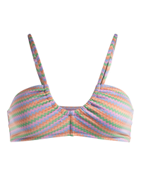 The Roxy Womens Wavy Stripe Bralette Bikini Top in Papaya