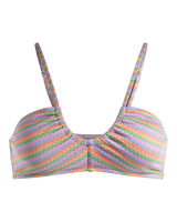 The Roxy Womens Wavy Stripe Bralette Bikini Top in Papaya