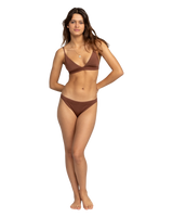 The Roxy Womens Silky Island Triangle Bikini Top in Rootbeer