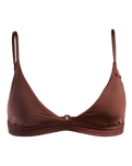 The Roxy Womens Silky Island Triangle Bikini Top in Rootbeer