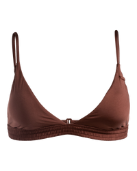 The Roxy Womens Silky Island Triangle Bikini Top in Rootbeer