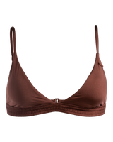 The Roxy Womens Silky Island Triangle Bikini Top in Rootbeer