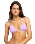 The Roxy Womens Aruba Mini Triangle Bikini Top in Crocus Petal