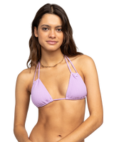 The Roxy Womens Aruba Mini Triangle Bikini Top in Crocus Petal