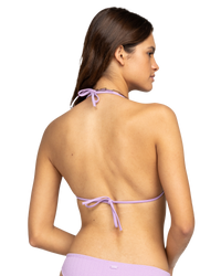 The Roxy Womens Aruba Mini Triangle Bikini Top in Crocus Petal