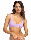 The Roxy Womens Aruba Bralette Bikini Top in Crocus Petal