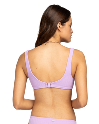 The Roxy Womens Aruba Bralette Bikini Top in Crocus Petal