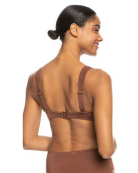 The Roxy Womens Silky Island D Cup Bralette Top in Rootbeer