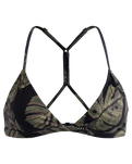 The Roxy Womens Pro The Cut Back Fixed Tri Bikini Top in Anthracite