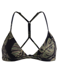 The Roxy Womens Pro The Cut Back Fixed Tri Bikini Top in Anthracite