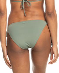 The Roxy Womens Beach Classics Tie Bikini Bottoms in Agave Green