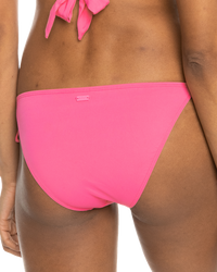 The Roxy Womens Beach Classics Tie Bikini Bottoms in Shocking Pink