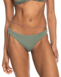 The Roxy Womens Beach Classics Tanga Bikini Bottoms in Agave Green