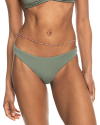 The Roxy Womens Beach Classics Tanga Bikini Bottoms in Agave Green