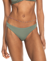 The Roxy Womens Beach Classics Tanga Bikini Bottoms in Agave Green