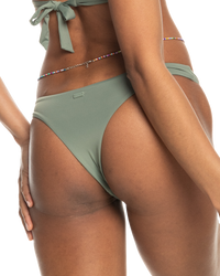 The Roxy Womens Beach Classics Tanga Bikini Bottoms in Agave Green