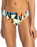 The Roxy Womens Color Jam Hipster Bikini Bottoms in Anthracite Flower Jammin