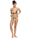 The Roxy Womens Color Jam Hipster Bikini Bottoms in Anthracite Flower Jammin