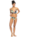 The Roxy Womens Color Jam Hipster Bikini Bottoms in Anthracite Flower Jammin