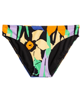 The Roxy Womens Color Jam Hipster Bikini Bottoms in Anthracite Flower Jammin