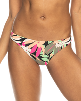 The Roxy Womens Beach Classics Cheeky Bikini Bottoms in Anthracite Palm