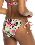 The Roxy Womens Beach Classics Tie Bikini Bottoms in Anthracite Palm