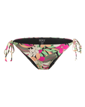 The Roxy Womens Beach Classics Tie Bikini Bottoms in Anthracite Palm