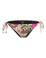 The Roxy Womens Beach Classics Tie Bikini Bottoms in Anthracite Palm