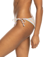 The Roxy Womens Wavy Stripe Cheeky Tie Bikini Bottoms in Papaya