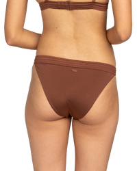 The Roxy Womens Silky Island Bikini Bottoms in Rootbeer