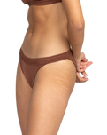 The Roxy Womens Silky Island Bikini Bottoms in Rootbeer