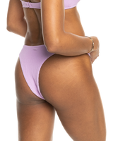 The Roxy Womens Aruba High Leg Cheeky Bikini Bottoms in Crocus Petal