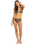 The Roxy Womens Pro the Snap Turn Cheeky Bikini Bottoms in Anthracite