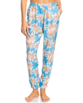 The Roxy Womens Easy Peasy Joggers in Azure Blue Palm Island