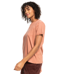 The Roxy Womens Noon Ocean T-Shirt in Cedar Wood