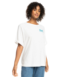 The Roxy Womens Backside Sun T-Shirt in Snow White