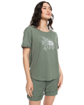 The Roxy Womens Ocean After T-Shirt in Agave Green