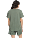 The Roxy Womens Ocean After T-Shirt in Agave Green