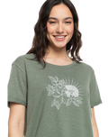 The Roxy Womens Ocean After T-Shirt in Agave Green