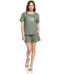 The Roxy Womens Ocean After T-Shirt in Agave Green