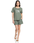 The Roxy Womens Ocean After T-Shirt in Agave Green