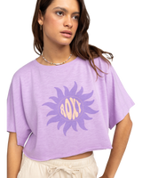 The Roxy Womens Tiki & Surf T-Shirt in Crocus Petal